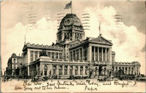 US Government Building and Post Office Chicago Illinois UDB 1900s Vtg Postcard