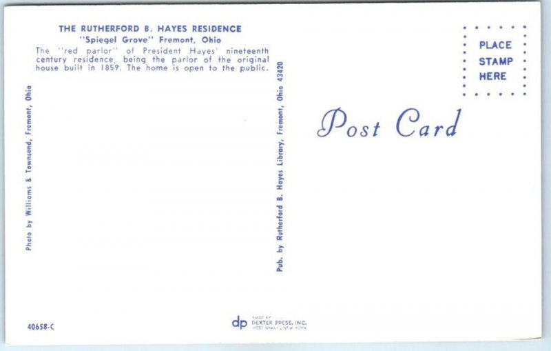 B-106706 Red Parlor Rutherford B Hayes Residence Spiegel Grove Fremont Ohio USA