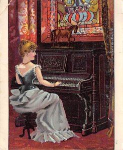 Approx. Size: 3.5 x 4.5 Wheelock Piano Norwich, NY, USA Late 1800's Tradecard...