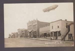 Radcliffe IOWA RPPC 1911 MAIN STREET Stores ADDED ON AIRSHIP Exaggeration IA