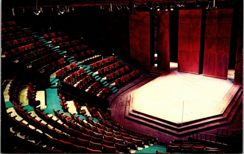 Theatre Atlanta Georgia GA Interior Stage Repertory VTG Postcard UNP Unused 