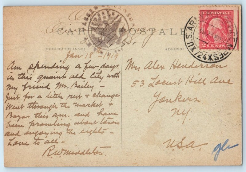 Indre Centre-Val de Loire France Postcard Rue des Marins (Sailors Street) 1919