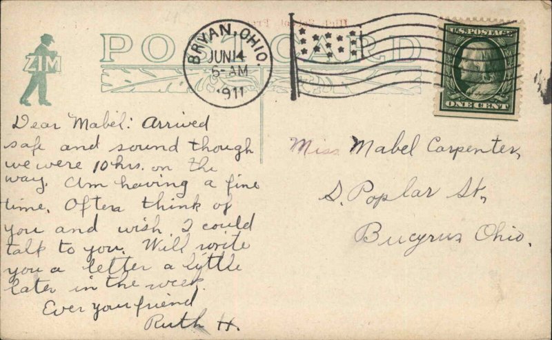 Bryan Ohio OH School c1910s Postcard