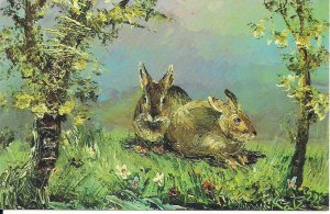 JUDAICA, Jewish New Year Greetings, Shana Tova, Animal, Rabbits, Hares 1992
