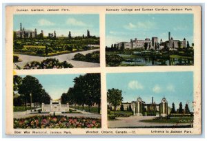 c1940's Multiview of Places in Windsor Ontario Canada Vintage Postcard