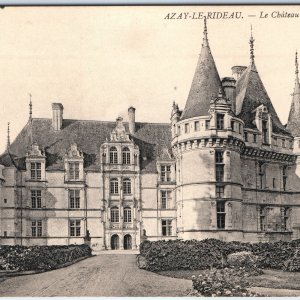 c1910s Azay-le-Rideau, France Chateau Main Facade Renaissance Architecture A353