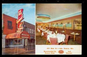 WI, Lake Geneva, Wisconsin, Hills Restaurant, Colourpicture
