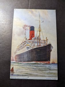 Mint England Ship Postcard Cunard Line RMS Aurania