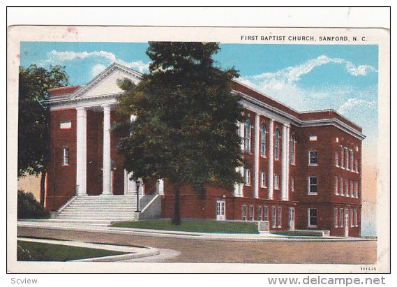 First Baptist Church , SANFORD , North Carolina , Pu-1929