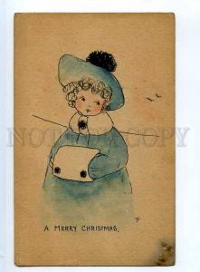 244887 CHRISTMAS Girl Mode Vintage WATER COLOR HAND PAINTED PC