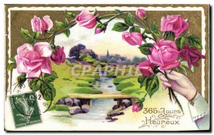 Old Postcard Fantasy Flowers