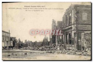 Old Postcard Great War 1914 1917 Revigny Meuse and City Hall Street Bar Lake ...