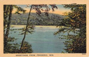 Frederic Wisconsin Scenic Waterfront View Greeting Antique Postcard K100190