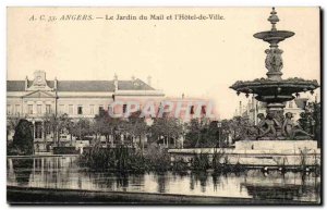 Angers Old Postcard the garden of the Mail and & # City 39hotel