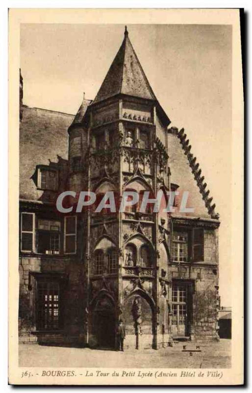 Old Postcard Bourges Tower Petit Lycee old Town hotel