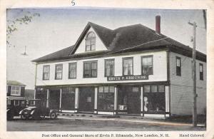 New London New Hampshire Post Office General Store Antique Postcard K11153