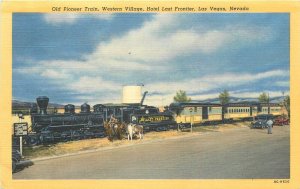 Postcard 1940s Nevada Las Vegas Old Pioneer Train Hotel Las Frontier 23-13242