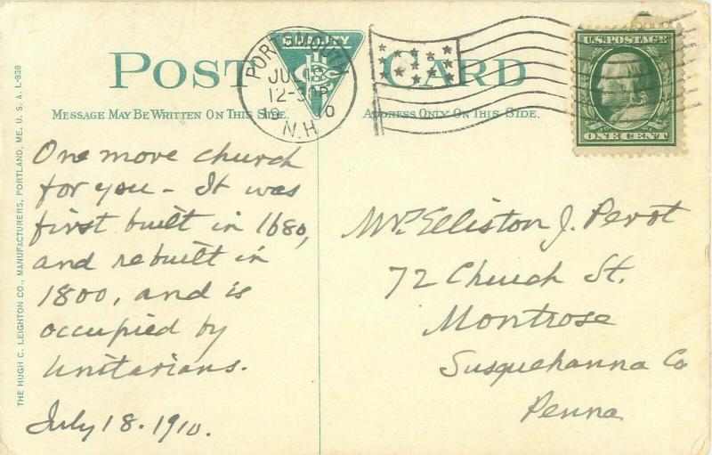Gosport Chapel, Star Isle, Isles of Shoals, New Hampsire NH  1910 Postcard