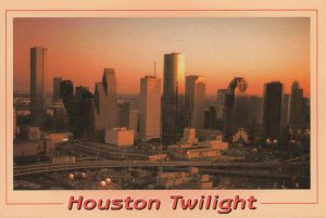 America Postcard - Houston Skyline at Twilight, Texas   RR9219