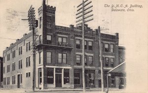 DELAWARE OHIO~Y.M.C.A. BUILDING-MEN'S & BOYS CLUB-1908 H S LATHAM PHOTO POSTCARD