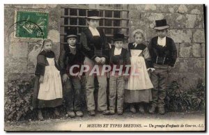 Old Postcard Folklore A d & # 39enfants group of Gourin