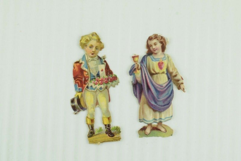 1880's-90's Die Cut Small Kids Valentine Love Victorian Cards Lot of 8 PD80