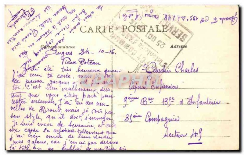 Old Postcard Angers Bridge High Chain