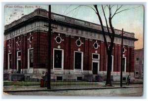 1910 Post Office Building Street Scene Rome New York NY Posted Antique Postcard