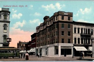 Hubbard Block Elgin Illinois Postcard