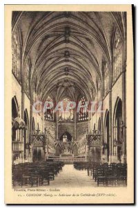 Old Postcard Condom Gers Interior of the Cathedral