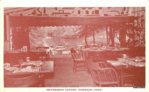 1940s NORWALK CT Silvermine Tavern Interior postcard 3571