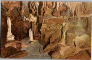 The Bride and Groom, Endless Caverns, New Market VA Hand Colored Postcard N06