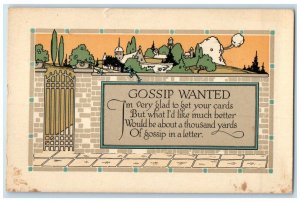 1917 Gossip Wanted Arts Crafts House Church Augusta Maine ME Antique Postcard