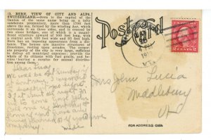 Switzerland - Bern. City View & Alps  (creases)