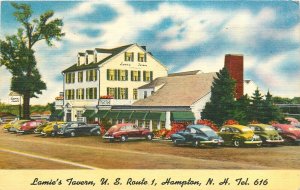 Postcard 1949 New Hampshire Hampton Lamie's Tavern automobiles 23-13598