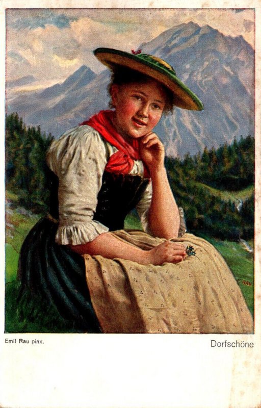 Beautiful Woman In Traditional Bavarian Costume Dorfschoene