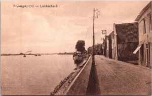 Netherlands Riviergezicht Lekkerkerk Vintage Postcard 09.35