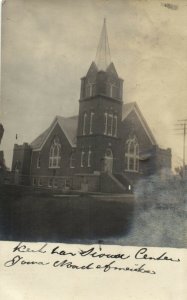 PC CPA US, IOWA, SIOUX CENTER, CHURCH 1907, VINTAGE REAL PHOTO POSTCARD (b8195)