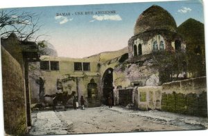 PC CPA SYRIA, DAMAS, UNE RUE ANCIENNE, Vintage Postcard (b27254)