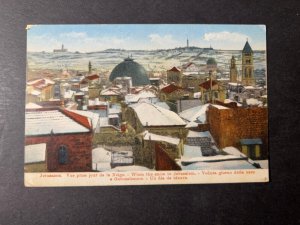 Mint Judaica German Postcard Jerusalem Palestine Snow City View