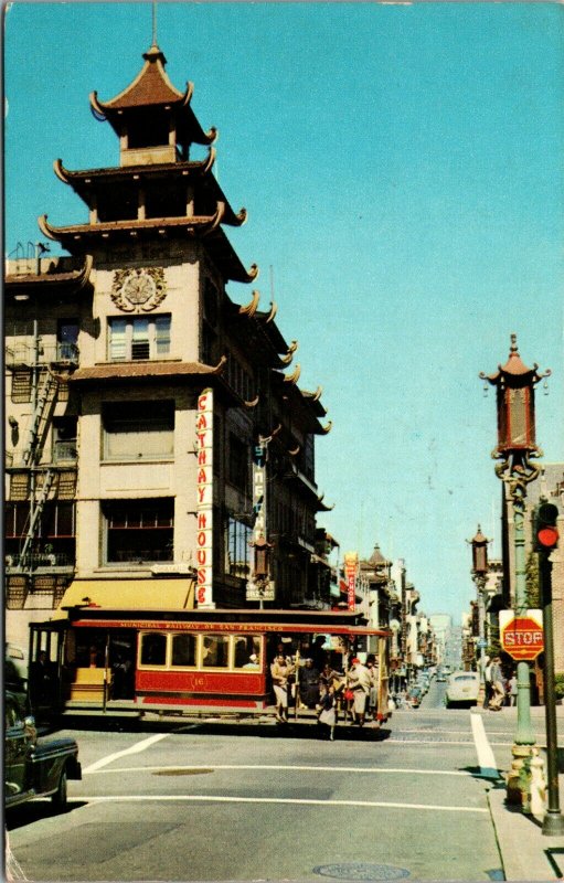 San Francisco CA, Chinatown - 1960 - POSTED California Chrome Postcard 