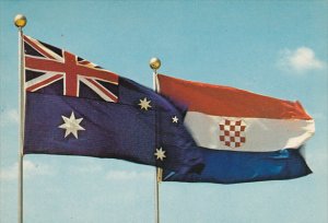 Croatia New Flag With Australian Flaf