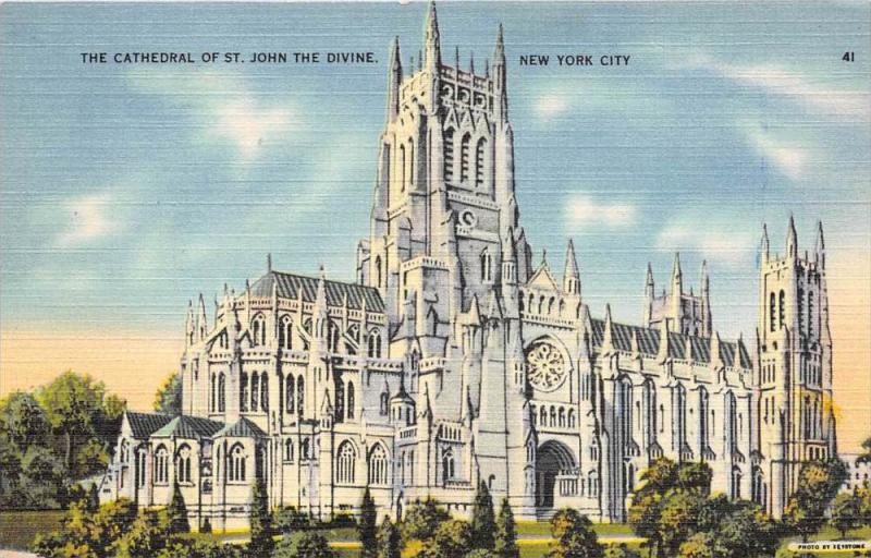 12313  New York City 1940's  The Cathedral of St. John the Divine