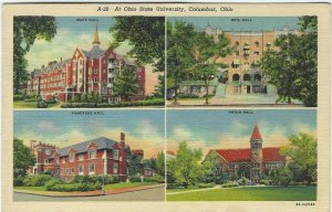 1940 Postcard, At Ohio State University, Columbus. Ohio