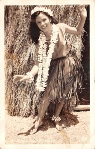 Hawaiian Hula Dancer Girl Hawaii Real Photo Vintage Postcard AA68563