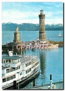 Old Postcard Lindau im Bodensee Haloneintahrl mit MS Augsburg