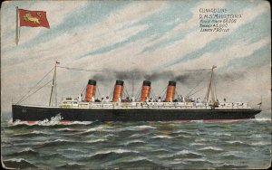 Steamship Boats, Ships Mauretania Cunard c1900s-20s Postcard