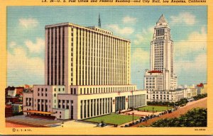 California Los Angeles Post Office Federal Building and City Hall Curteich