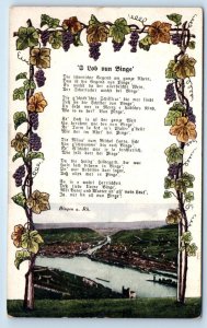 Bingen am Rhein Bordered Poem GERMANY Postcard