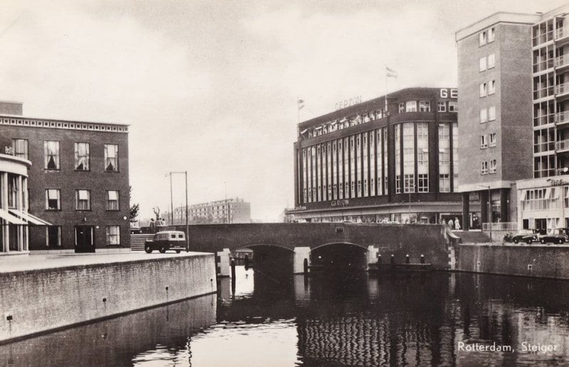 Rotterdam Steiger Vintage Real Photo Dutch Postcard